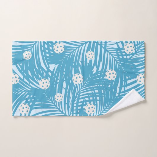 Pickleball Tropical Palm Blue Unique Fun Sport Handdoek (Handdoek)