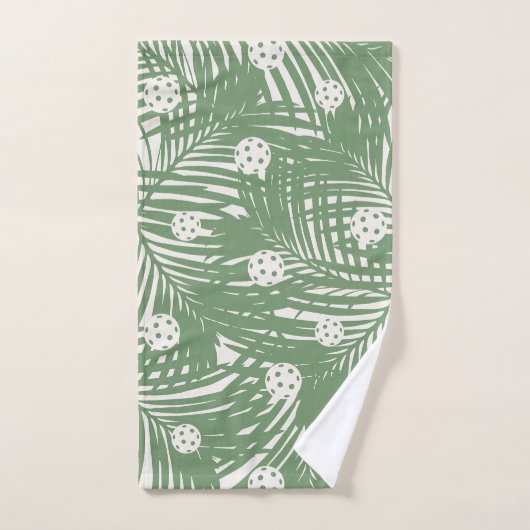 Pickleball Tropical Palm Green Fun Unique Handdoek (Handdoek)