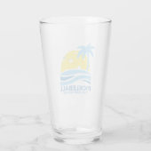 Pickleball Tropical Palm Tree Sun Je aangepaste te Glas (Achterkant)
