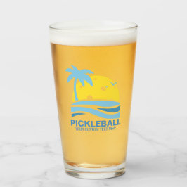 Pickleball Tropical Palm Tree Sun Je aangepaste te Glas