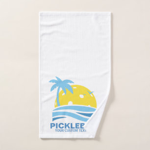 Pickleball Tropical Palm Tree Sun Je aangepaste te Handdoek