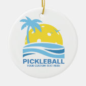 Pickleball Tropical Palm Tree Sun Je aangepaste te Keramisch Ornament (Voorkant)