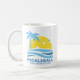 Pickleball Tropical Palm Tree Sun Je aangepaste te Koffiemok
