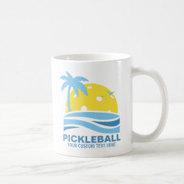 Pickleball Tropical Palm Tree Sun Je aangepaste te Koffiemok