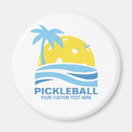 Pickleball Tropical Palm Tree Sun Je aangepaste te Magneet