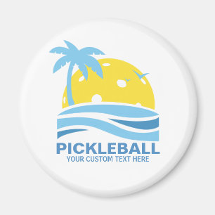 Pickleball Tropical Palm Tree Sun Je aangepaste te Magneet