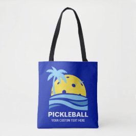 Pickleball Tropical Palm Tree Sun Je aangepaste te Tote Bag