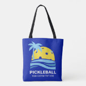Pickleball Tropical Palm Tree Sun Je aangepaste te Tote Bag (Achterkant)