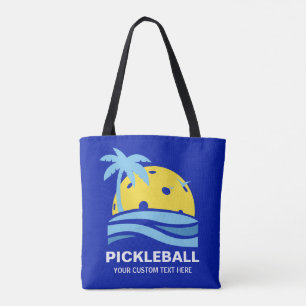 Pickleball Tropical Palm Tree Sun Je aangepaste te Tote Bag