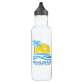 Pickleball Tropical Palm Tree Sun Je aangepaste te Waterfles (Rechts)