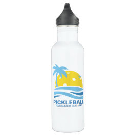 Pickleball Tropical Palm Tree Sun Je aangepaste te Waterfles