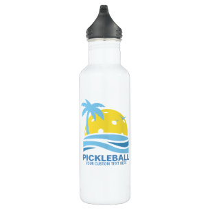 Pickleball Tropical Palm Tree Sun Je aangepaste te Waterfles