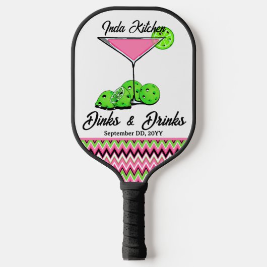 Pickleball Trouwfeest Cosmo Cocktail Persoonlijk Paddle (Voorkant)