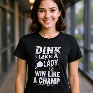 Pickleball Typografie Grappig Cadeau Gepersonalise T-shirt