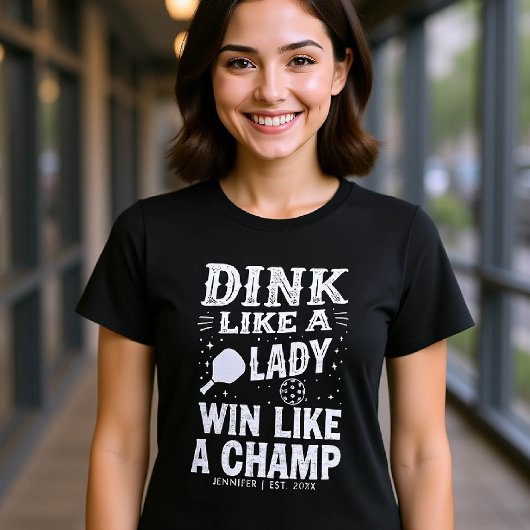 Pickleball Typografie Grappig Cadeau Gepersonalise T-shirt