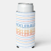 Pickleball Typografie Modern Stripe Seltzer Blikjeskoeler (Seltzer Voorkant)