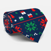 😄 Pickleball 🎄 Ugly KerstSweater-stijl blauw Stropdas (Opgerold)