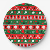 Pickleball Ugly Sweater Holiday Papieren Bordje (Voorkant)