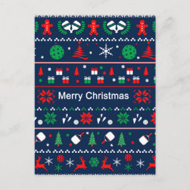 Pickleball 🎄 Ugly Sweater Kerstmis, aangepaste te Briefkaart
