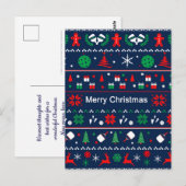 Pickleball 🎄 Ugly Sweater Kerstmis, aangepaste te Briefkaart (Voorkant / Achterkant)