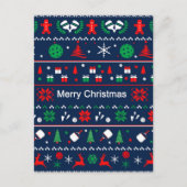 Pickleball 🎄 Ugly Sweater Kerstmis, aangepaste te Briefkaart (Voorkant)