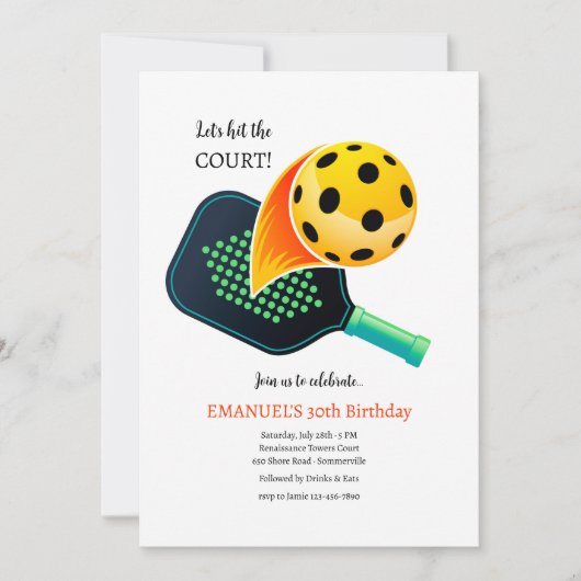Pickleball Uitnodiging (Voorkant)