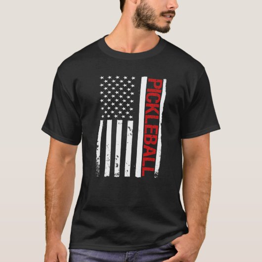 Pickleball USA American Flag T-shirt (Voorkant)