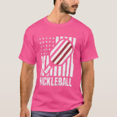 Pickleball USA - US Flag Pickleball Player, Paddle T-shirt (Voorkant)