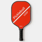 Pickleball USSP Name Oranje Pickleball Paddle (Voorkant)