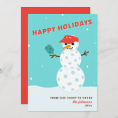 Pickleball Vakantie Kerst Grappige Sneeuwman Kaart (Voorkant / Achterkant)