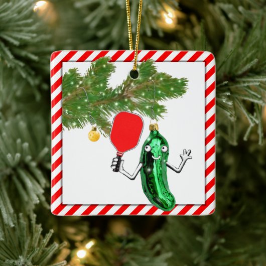 pickleball-vakantie-verzamelobject keramisch ornament (Boom)