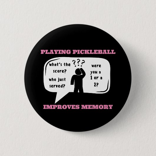 Pickleball verbetert geheugen Funny Ronde Button 5,7 Cm (Voorkant)