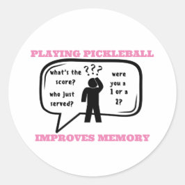 Pickleball verbetert geheugen Funny Ronde Sticker