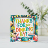 Pickleball-verjaardag Bedankkaart (Staand voorkant)