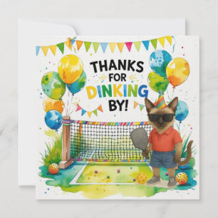 Pickleball-verjaardag Bedankkaart