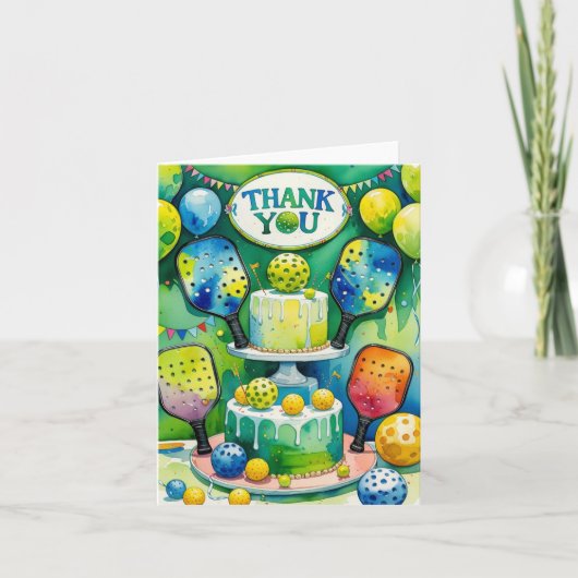 Pickleball-verjaardag Bedankkaart (Voorkant)