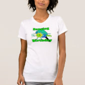 Pickleball Verjaardag Blauw Groen Knal Personalise T-shirt (Voorkant)