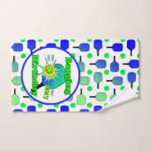 Pickleball Verjaardag Blauw Groen Paddle Ball Bang Handdoek (Handdoek)