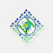 Pickleball Verjaardag Blauw Groen Paddle Ball Bang Servet (Hoek)