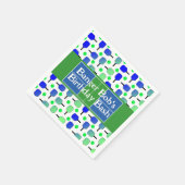 Pickleball Verjaardag Blauw Groen Paddle Ball Bang Servet (Hoek)