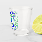 Pickleball Verjaardag Blauw Groen Paddle Ball Bang Shot Glas (Rechts)