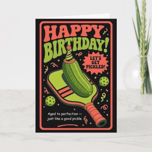 Pickleball Verjaardag Grappige Pickle Humor Kaart (Voorkant)