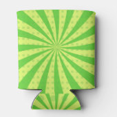 Pickleball Verjaardag Groen RETRO Stripes Sport Blikjeskoeler (Achterkant)