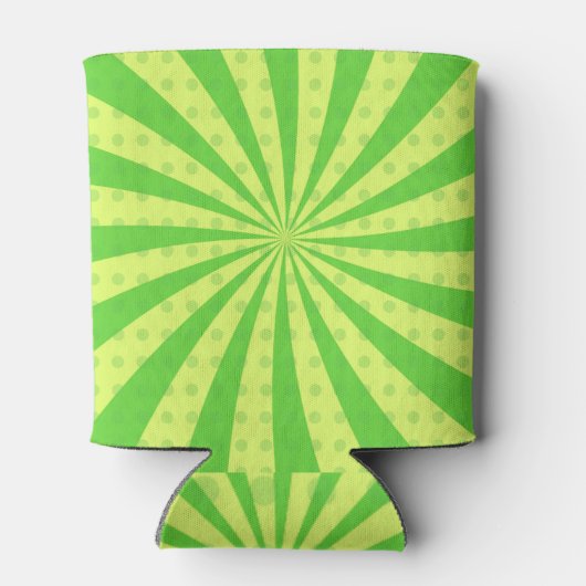 Pickleball Verjaardag Groen RETRO Stripes Sport Blikjeskoeler (Achterkant)