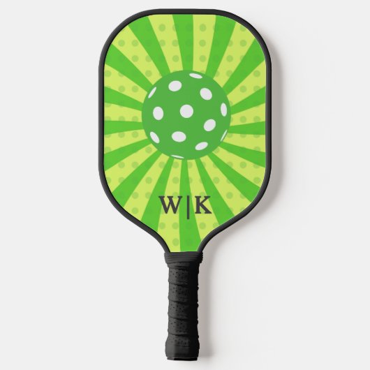 Pickleball Verjaardag Groen RETRO Stripes Sport Pickleball Paddle (Achterkant)