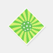 Pickleball Verjaardag Groen RETRO Stripes Sport Servet (Hoek)