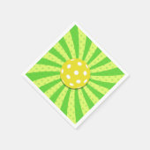 Pickleball Verjaardag Groen RETRO Stripes Sport Servet (Hoek)