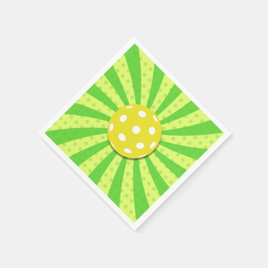 Pickleball Verjaardag Groen RETRO Stripes Sport Servet (Hoek)