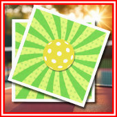 Pickleball Verjaardag Groen RETRO Stripes Sport Servet