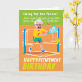 Pickleball verjaardag Happy Retirement Groeten Kaart (Gele Bloem)